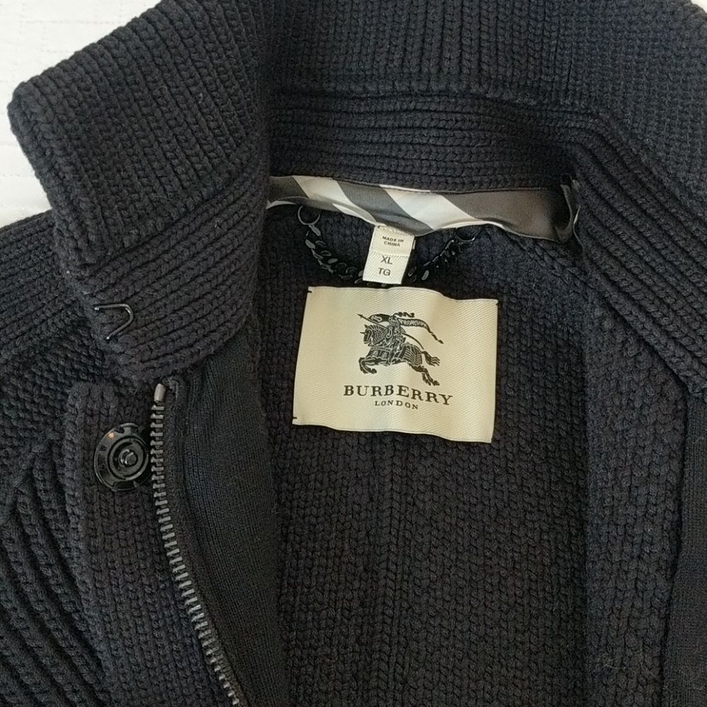 Burberry Navy Blue Heavy Sweater Jacket - Picture 2 of 3